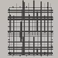 Metal Pipes Forming Grid Like Construction Framework With Industrial Design