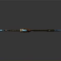 Decorative Fantasy Sword With Blue Blade Ornate Hilt And Intricate Mythical Patterns