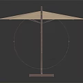 Modern Outdoor Cantilever Umbrella With Metal Frame Square Base And Light Canopy