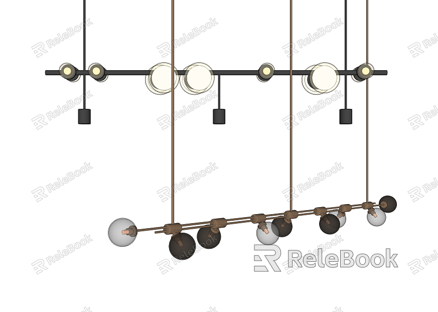 Light Luxury Chandelier Long Chandelier Combination model