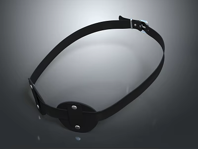 Stylish Black Leather Belt With Adjustable Strap And Metal Buckle 3d model