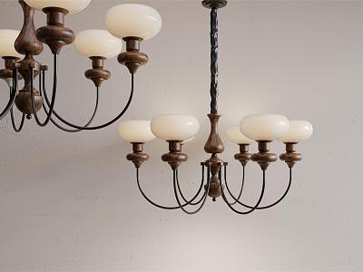 French Style Vintage Solid Wood Chandelier model