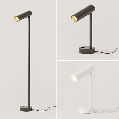 Modern Lighting Combinations with Black Floor Lamp White Table Lamp and Minimalist Design 3d model