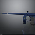Blue Paintball Gun With Yellow Stars Modern Shiny Finish Ideal For Sports And Gameplay