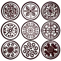 New Chinese Style Flower Lattice Carved Flower Lattice Window Flower Round Window Flower Carved Hollow Flower Window Vintage Pattern Window 3d model