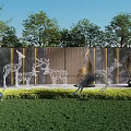 Modern deer sheep hollow sculpture sketch 3d model
