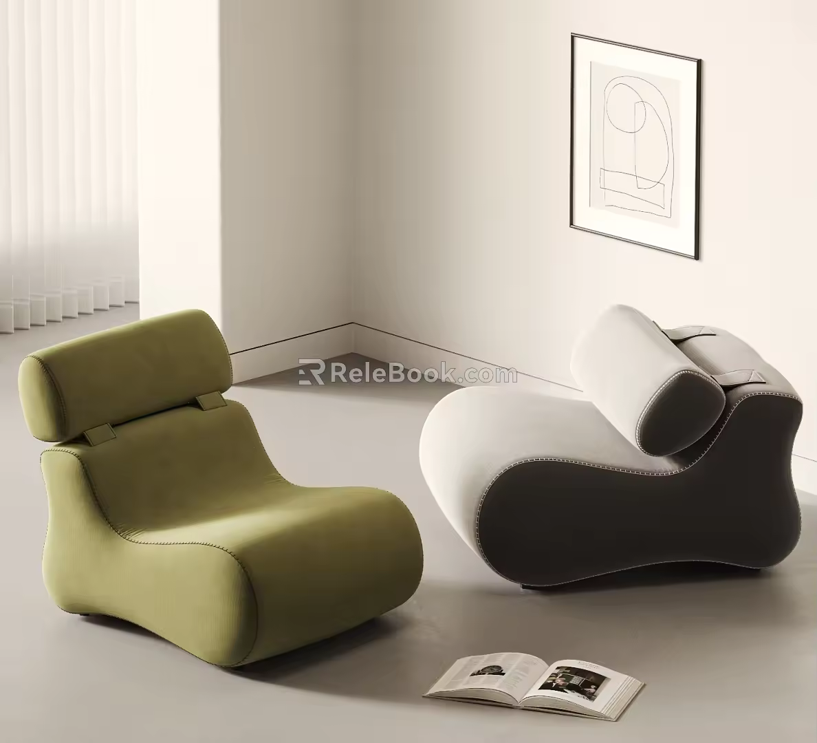 Modern Single Sofa Lazy Sofa Module Sofa 3d model