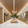 Modern Library Book Bar Library Reading Room 3d model