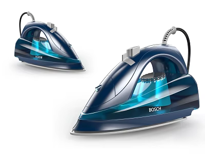 BOSCH Blue Electric Irons With Transparent Water Tank For Household Appliances Use 3d model
