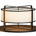 Modern Table Lamp With Black Metal Frame And Fabric Shade Contemporary Design