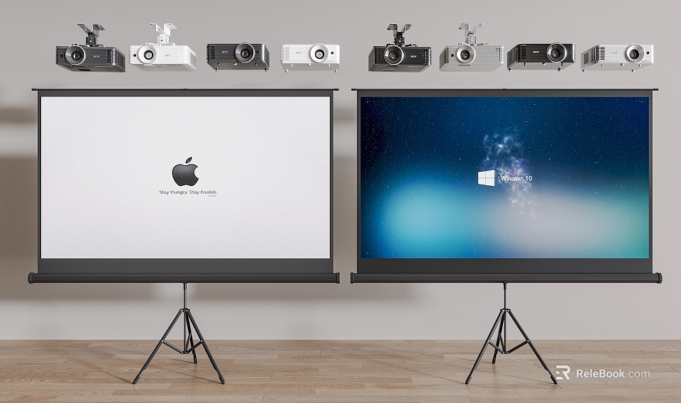 Projection Monitoring System With Multiple Projectors Cameras And Projection Screens 3d model 