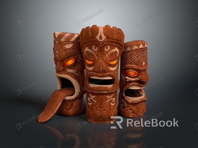 Ruins Relics Maya Ruins Maya Totem Totem Tribal Totem Ancient Ruins Ancient Cultural Relics model