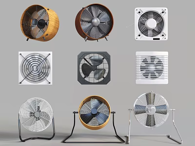 Different Types of Air Cooler Fans With Various Designs for Home Cooling 3d model