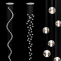 Modern Crystal Chandelier Design With Spherical Glass Balls And Hanging Beads For Interior Decor