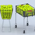 Wilson Metal Sports Equipment Storage Baskets With Wheels Stand And Tennis Balls
