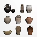 Ceramic Vessels With Various Shapes Handcrafted Designs And Earth Tone Colors For Decoration