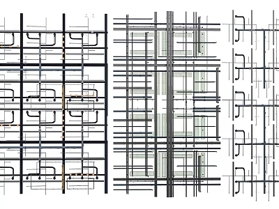 Contemporary Ceiling Design With Grid Structure Lines And Modern Architectural Details 3d model