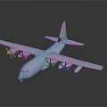 Large Aerospace Transport Aircraft With Four Propellers And Gray Fuselage