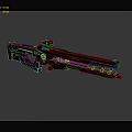 Futuristic Black And Red Sci Fi Weapon With Scope Grip And Sleek Barrel Design 3d model