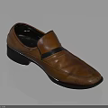 Classic Brown Leather Loafer with Black Strap Shiny Finish for Men