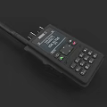 Handheld Black Walkie Talkie With Display Screen Keypad And Antenna