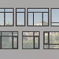 modern windows casement windows floor to ceiling windows 3d model