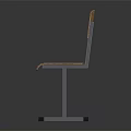 Simple Design Modern Single Chair With Wooden Seat And Backrest And Metal Frame