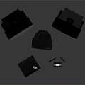 Three Vintage Black Monitors Of Various Sizes With Retro Electronic Accessories
