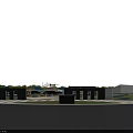 Modern Sports Stadium With Soccer Field Running Track And Seating Areas