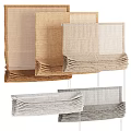 Home Decor Fabric Window Blinds in Neutral Tones Featuring Linen Texture and Folded Design