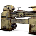Sturdy Industrial Lathe Machine with Control Panel Rotating Parts and Heavy Duty Base