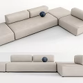 Modern corner sofa multiplayer sofa 3d model