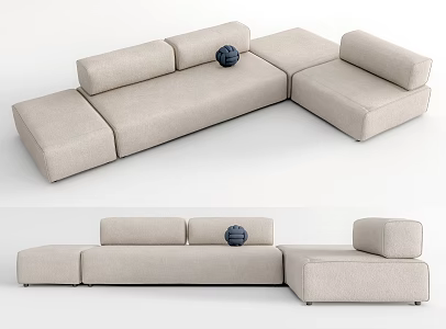 Modern corner sofa multiplayer sofa 3d model