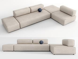 Modern corner sofa multiplayer sofa 3d model