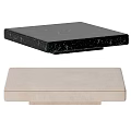 Black and Beige Coffee Table with Marble Top Modern Design 3d model