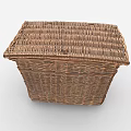 Handcrafted Woven Wicker Storage Basket with Lid for Home Organization and Daily Use