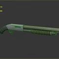 Modern Shotgun With White Body Brown Grip And Smooth Metal Barrel Design 3d model