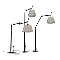 Modern Floor Lamps With Black Metal Stands And Neutral Fabric Shades For Home Decor