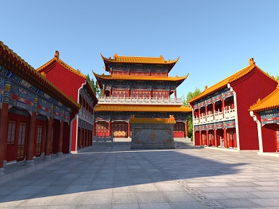 Chinese Temple Ancestral Hall 3d model