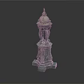 Outdoor Green Decorative Garden Ornament With Ornate Top Pillars And Sturdy Base Structure