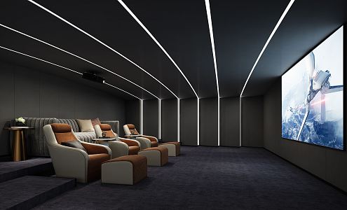 modern video room 3d model