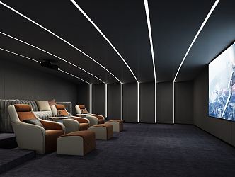 modern video room 3d model