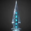 Fantasy Glowing Sword With Blue Luminous Blade Purple Hilt And Decorative Guard