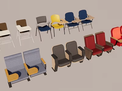Leisure Chairs With Modern Design Various Colors And Comfortable Cushioned Seats 3d model