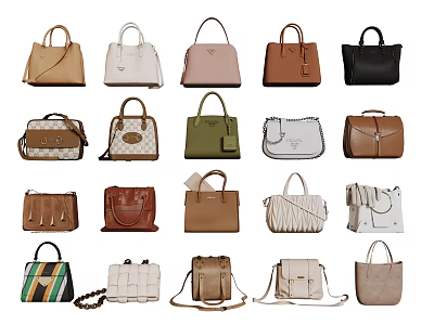 Stylish Women Bags Collection With Various Colors And Fashionable Styles 3d model