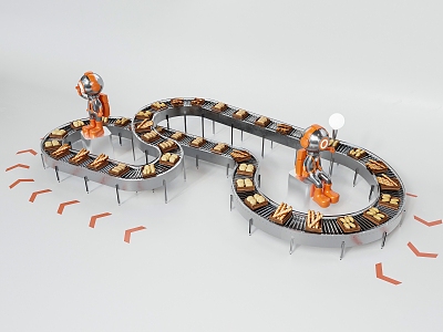 Modern conveyor assembly line conveyor 3d model