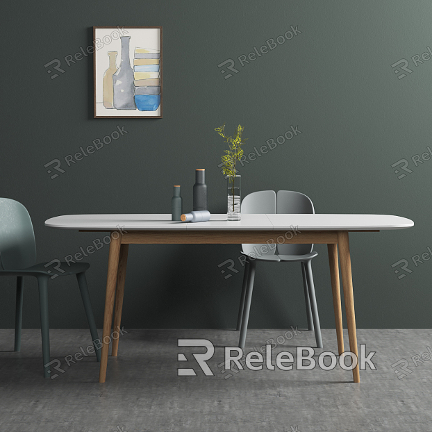 Nordic Dining Table and Chair Combination Dining Table model