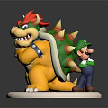 Bowser Character Action Figure With Red Horns Yellow Body Armor And Standing Pose