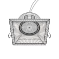Contemporary Black Square Downlight Spotlight Featuring LED Lighting and Recessed Mounting Design