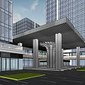 Modern Office Building Office Building Micro-signal 3d model